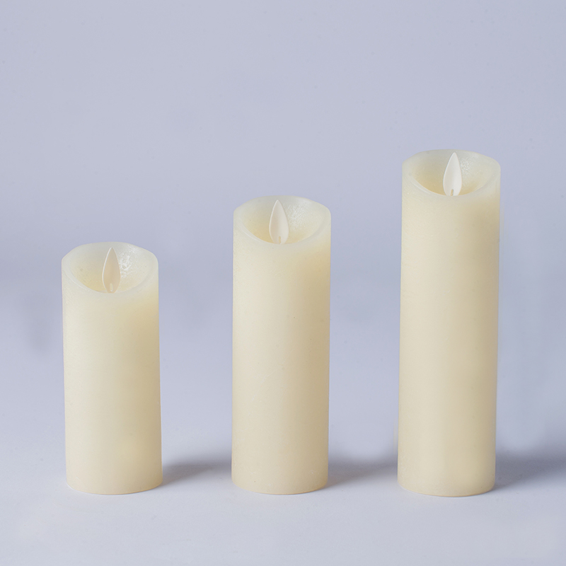 3 Pack Eburneum flammeum Columna Candelae
