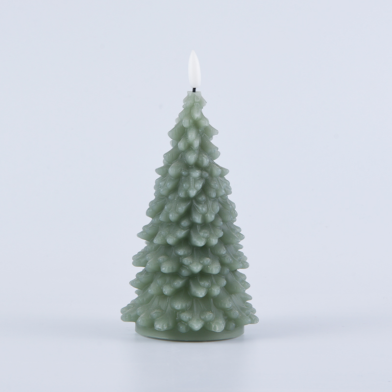 Green Christmas Tree Pugna-Powered Candle Green Christmas Tree Pugna-Powered Candle