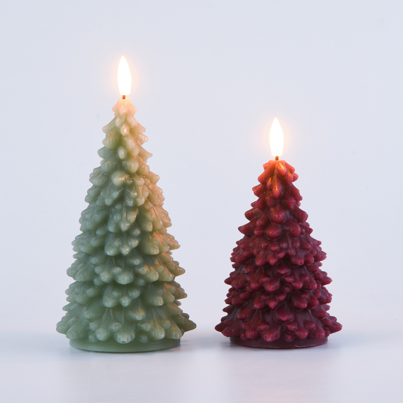Green Christmas Tree Pugna-Powered Candle Green Christmas Tree Pugna-Powered Candle