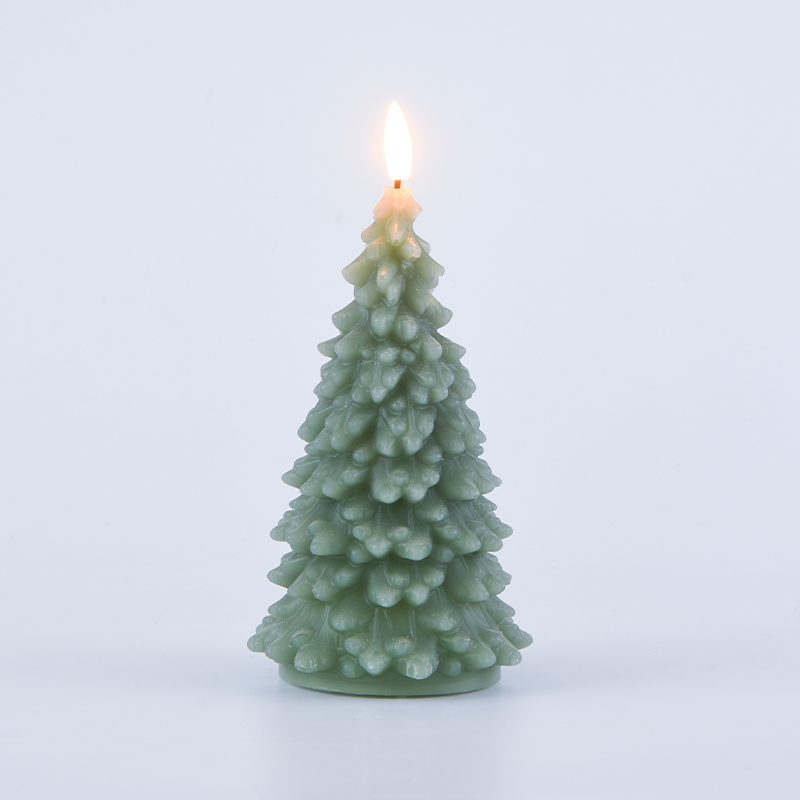 Green Christmas Tree Pugna-Powered Candle Green Christmas Tree Pugna-Powered Candle